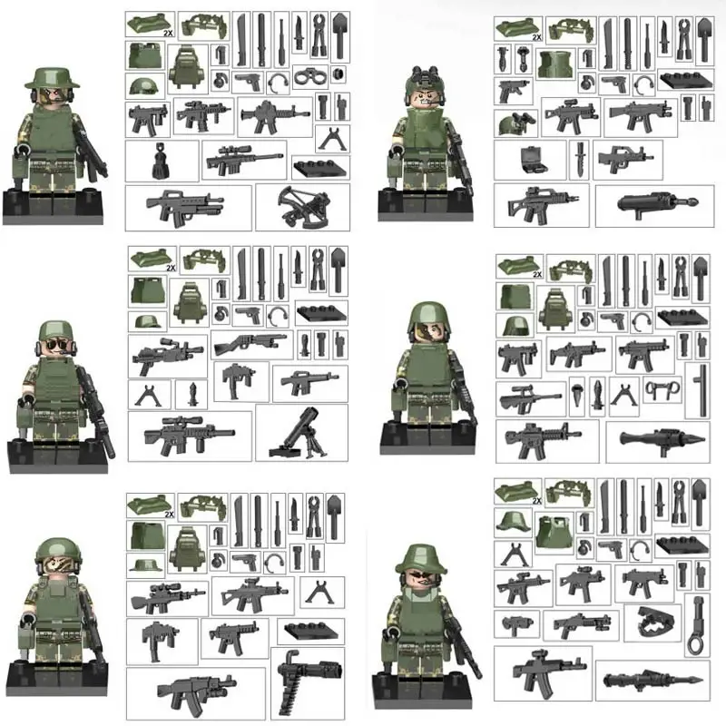 

Military Armed Troops The Cross Fire Figures SWAT Armas Ghost Commando Model Building Blocks Bricks Educational Toys For Kid