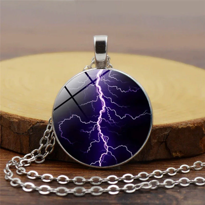 Supernatural Power Lightning Photo Pendant Necklace Bohemian Style