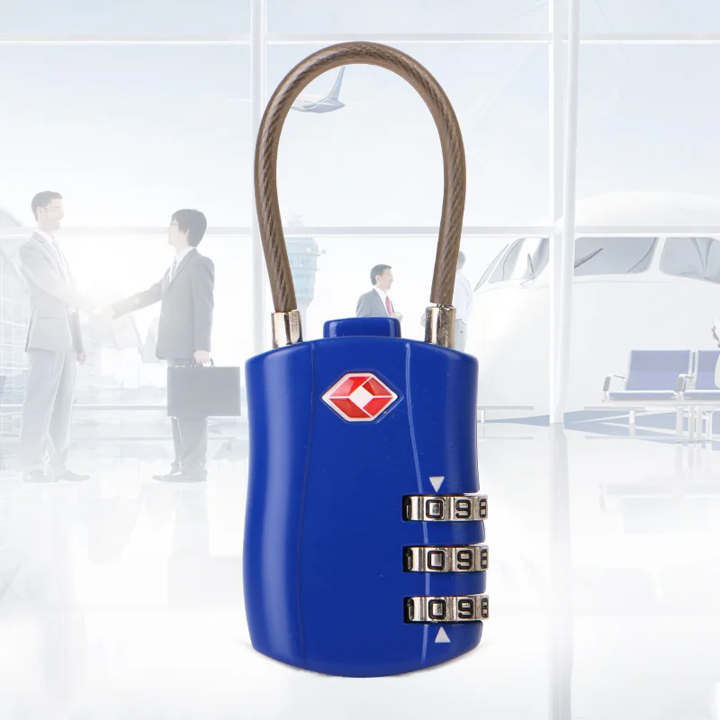 Free shipping 1pcs  travel luggage lock anti-theft lock TSA customs metal three layer password locks 4 colors 13324