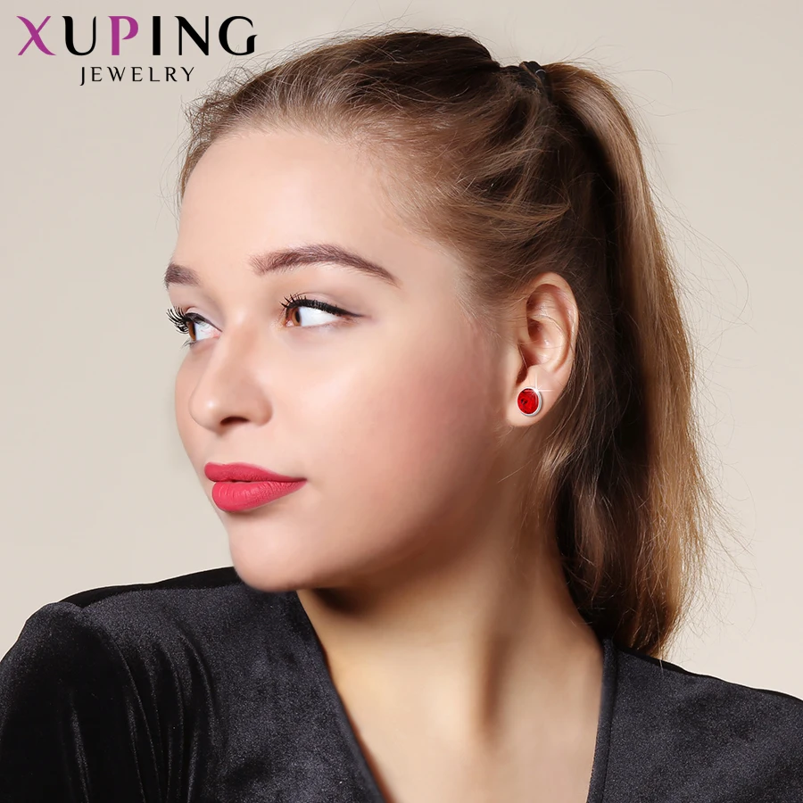 

Xuping 8*8mm Studs Earings Fashion Jewelry Crystals from Swarovski Simple Simplicity Multicolor Women Party Gifts M79/M80-20387