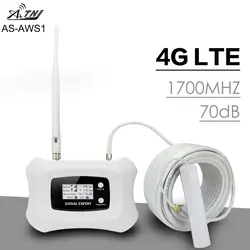 ATNJ AWS / LTE1700Mhz 4G Сотовый сигнальный усилитель Большая мощность 70 дБ ЖК-дисплей Усилитель сигнала смартфона Повторитель антенны ячеек