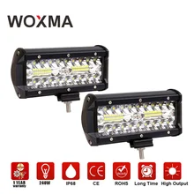 

WOXMA Work LED Bar 4X4 Offroad Work Light Car led fog light Motorcycle 12V 7inch Pickup 4WD Combo Super Brighter Driving Lamp