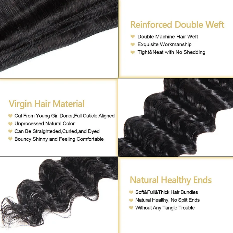 Brazilian Virgin Hair Deep Wave Bundles with Closure 4PCS LOT Unprocessed Human Hair Bundls with Closure Funmi Hair Extensions Brazilian Virgin Hair Deep Wave Bundles with Closure 4PCS LOT Unprocessed Human Hair Bundls with Closure Funmi Hair Extensions