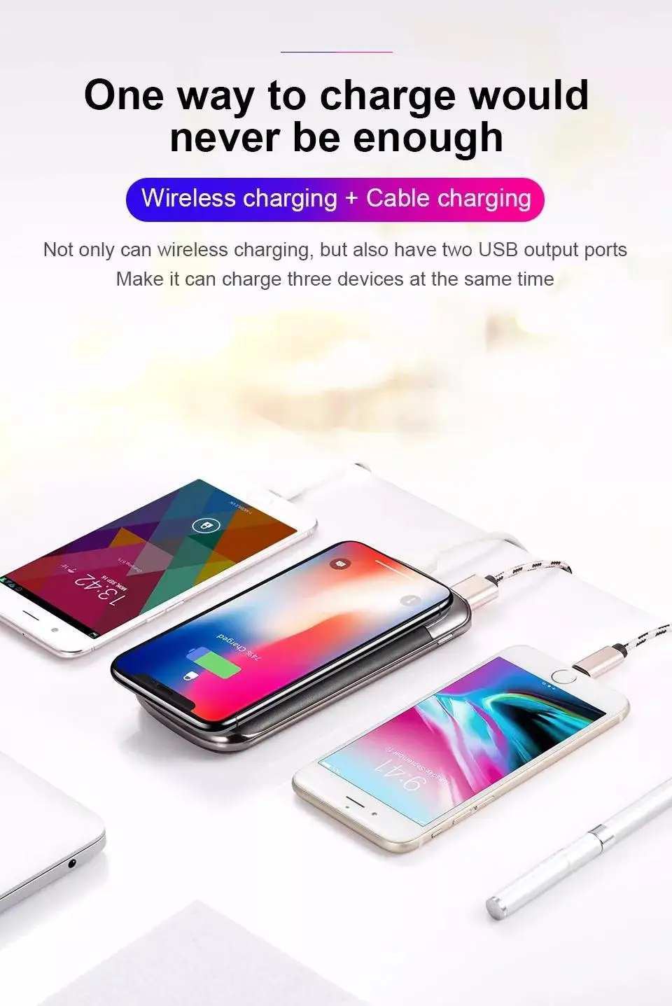 Joyroom 10000mAh wireless charger power bank Portable Polymer battery With LED Power display bateria externa For Mobile Phone Joyroom 10000mAh wireless charger power bank Portable Polymer battery With LED Power display bateria externa For Mobile Phone
