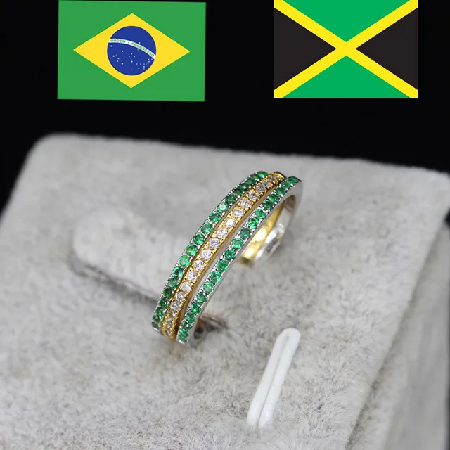 CWWZircons Brand Fashion 3 pcs Engegament Wedding Ring Set Mixed Color Round Red Green Blue Cubic Zirconia Rings For Women R016 style  5