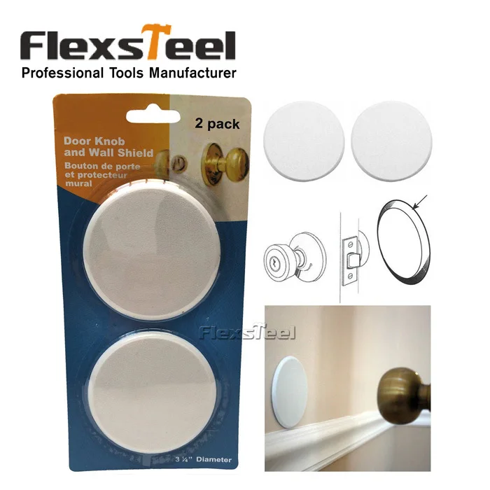 3.25" 2pcs White Door Stop Knob Handle Wall Shield Plate Protectors