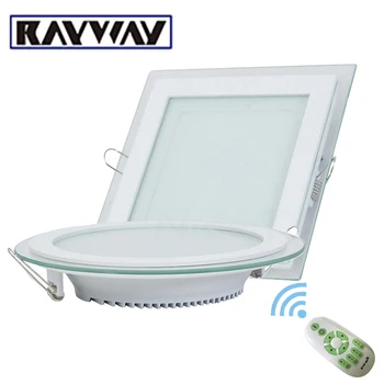 

6W 12W 18W LED Panel Light Recessed Glass Ceiling Lamps 110V 220V dimmable led Light Panel Luz del panel with remote control