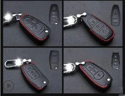 

1pc Brand New Key Packages Men Key Bags Real Leather Key Cases for Ford Focus Mondeo Edge Escape Forest Ecosport