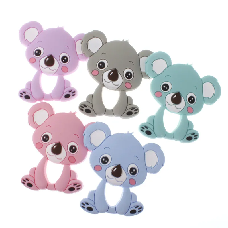 

10pcs Animal Bpa Free Koala Silicone Teethers Bear Baby Teether Toys Infant Teething Pendant Toys Chewing Nursing Gifts