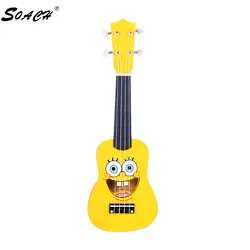 Soach Новинка 2017 года распродажа высокое качество начинающие акустическая мультфильм деревянные Гитары 4 струны для детей Гитары