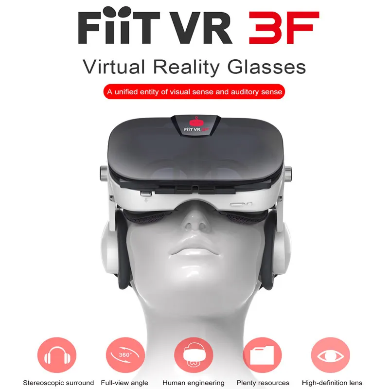 Original FIIT VR 3F headset version virtual reality glasses 3D glasses headset helmets smartphone Full package + controller