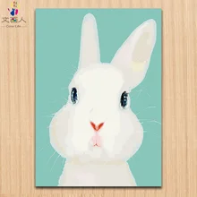 Покроя белого цвета с длинными рукавами и принтом кролика или картинка-Раскраска по номерам с краски животных цифры картина по номерам на холсте для детей