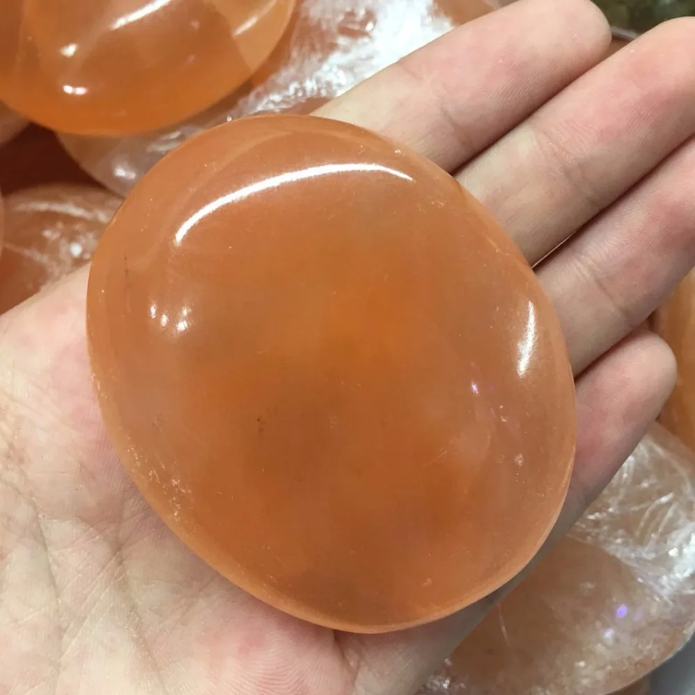 Натуральный апельсиновый пальмовый камень лечебные кристаллы минеральный