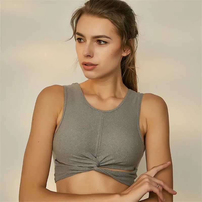 

LISM Women Fitness top Yoga Sports Bra for Running Gym High-elastic Quick-drying Rib Comfort Running Bra Solid Sports top