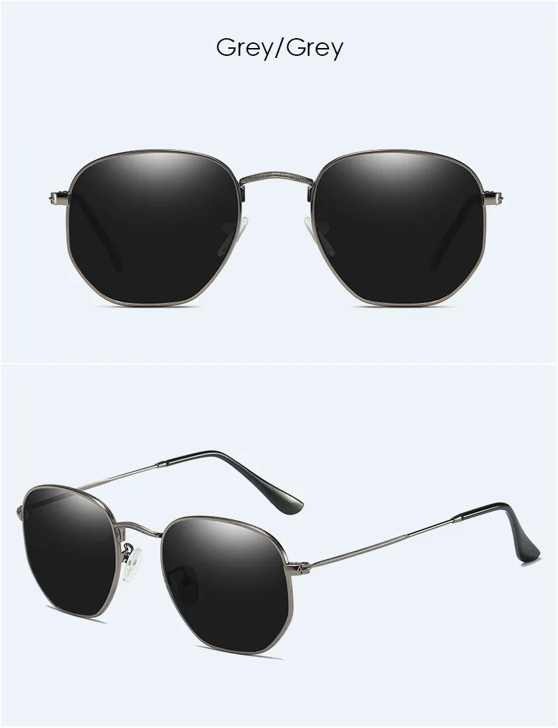 AORON, винтажные, брендовые, дизайнерские, шестиугольные солнцезащитные очки, для женщин и мужчин, Ретро стиль, для вождения, поляризационные, солнцезащитные очки, для женщин и мужчин, oculos de sol, UV400 - Цвет линз: 2
