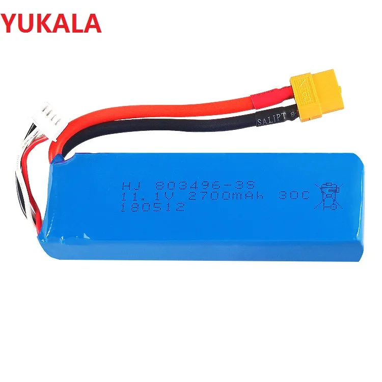Литий-полимерный аккумулятор YUKALA 3S 11 1 В 2700 мАч XT60 для квадрокоптера wltoys V303 V393 WL913