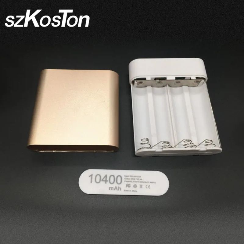

DIY Box 4X 18650 Battery Power Bank Case Kit 10400mAh Battery Charger Power bank Shell Box Without Battery Gold Silver Gray