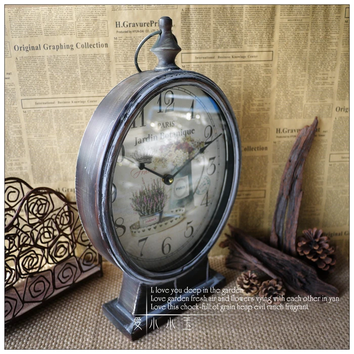 Тонкий железный винтажный образец вазы настенные часы в американском стиле кантри на стену для дома и бара декоративные часы