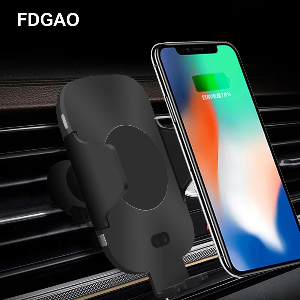 

FDGAO Infrared induction Wireless Car Charger Air Vent Car Mount 10W Fast Charging Holder for iPhone X XS 8 Plus Samsung S9 S8