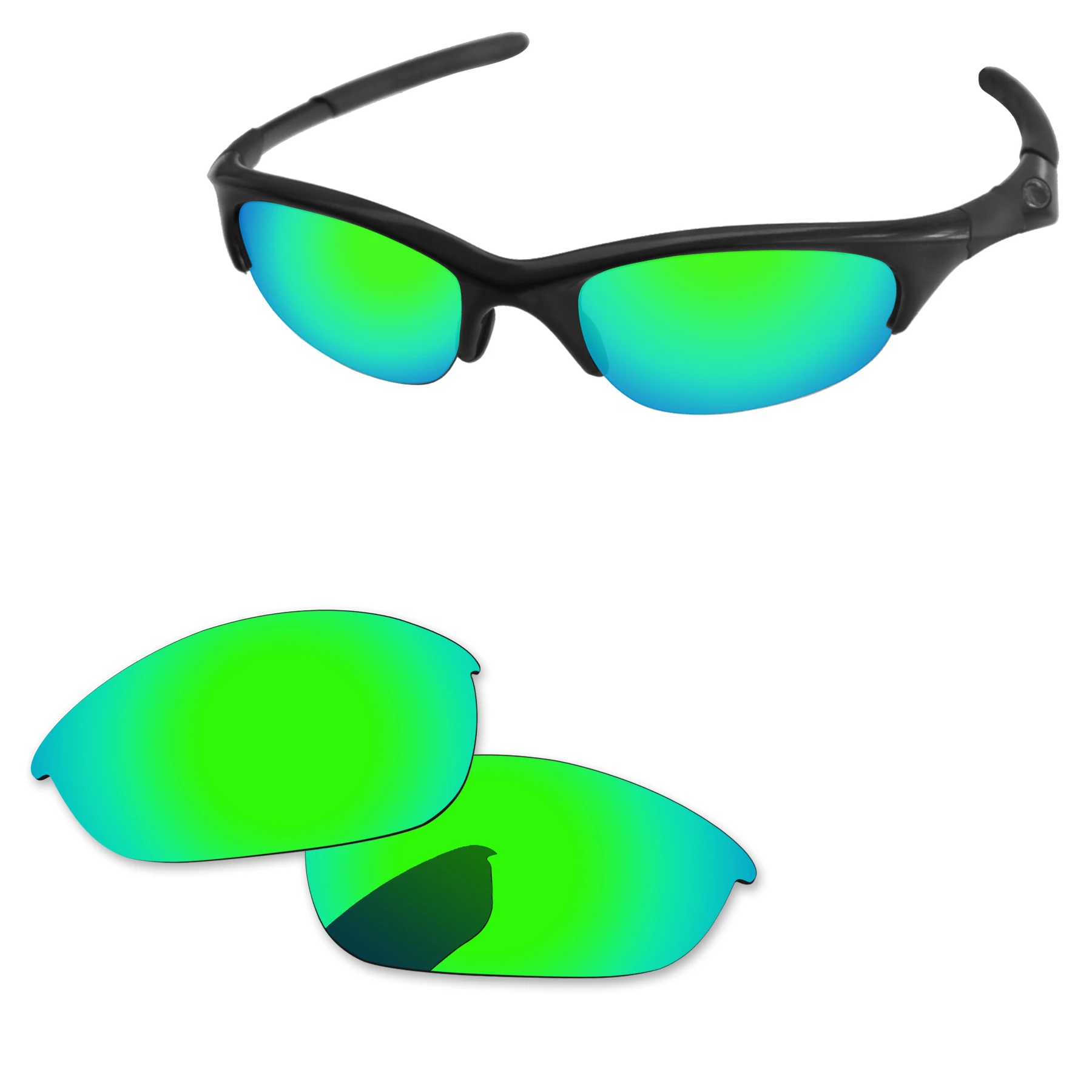 Emerald Green Mirror Polarized Replacement Lenses For Half Jacket Sunglasses Frame 100 UVA