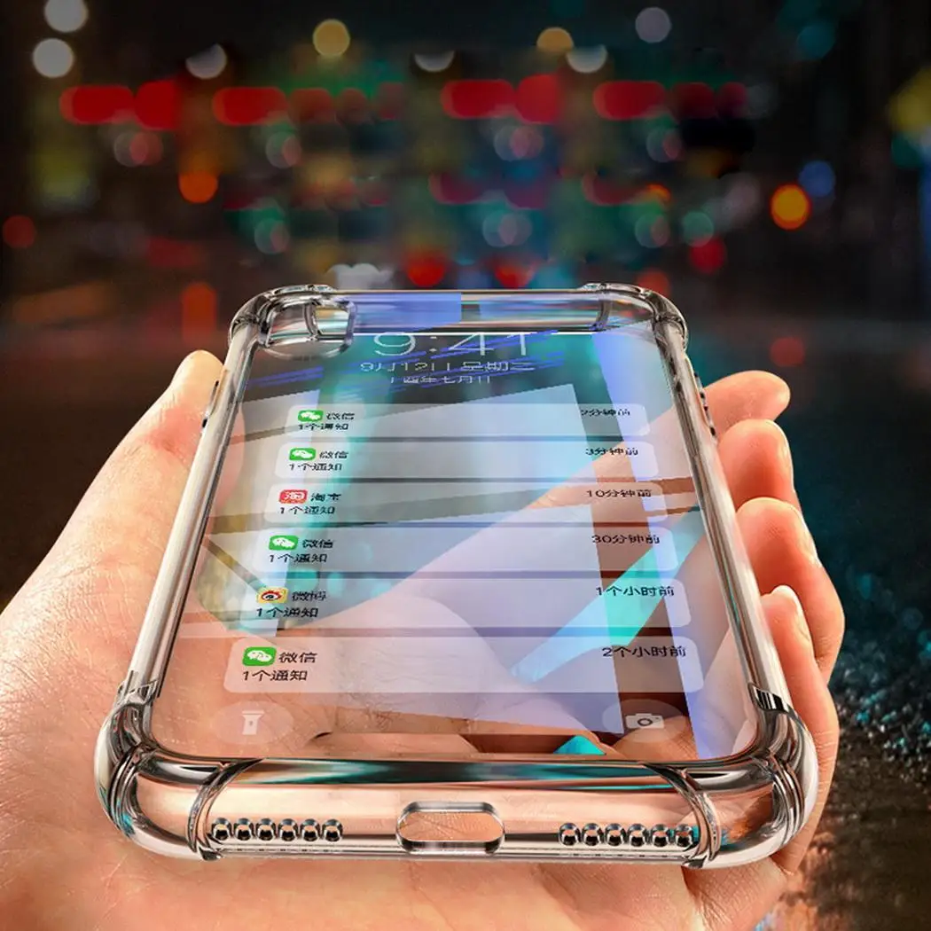 Прозрачный чехол для телефона iPhone X 7 8 Plus XS Max XR прозрачный Ударопрочный Мягкий