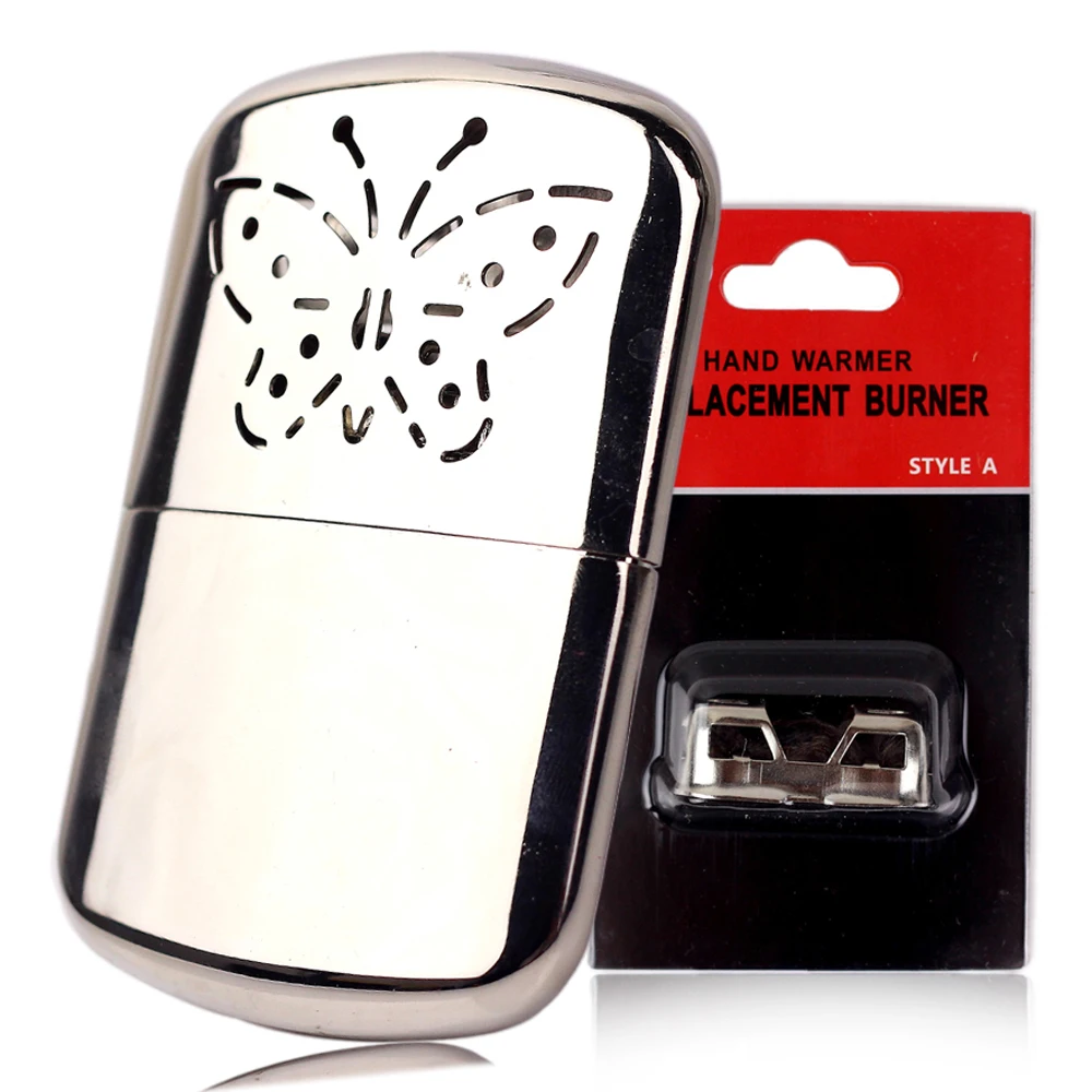 

Outdoor Hunting Camping Pocket Aluminum Portable Hand Warmer+ replaceable extra burner head