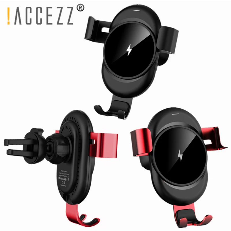 

!ACCEZZ 2 in 1 Car Wireless Charge For iPhone X 8 Plus XS XR Air Outlet Bracket Auto Phone Holder Stand For Samsung Galaxy S8 S9