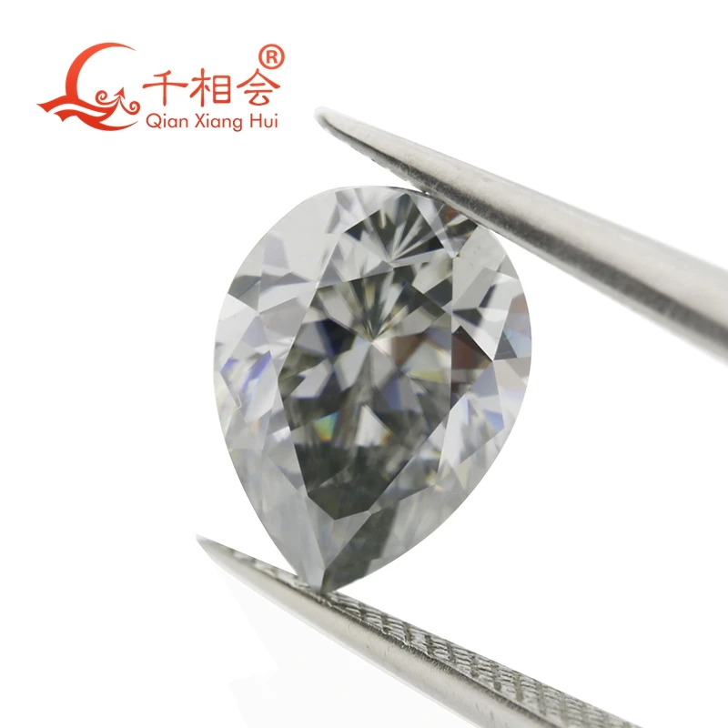 

gray color pear shape Sic material moissanite loose stone by qianxianghui