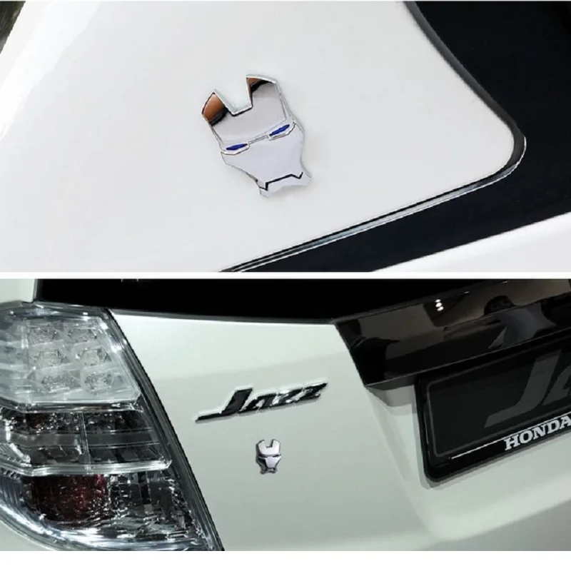 3D Chrome Metal Iron Man for Car Emblem Stickers Decoration The Avengers Decals Exterior Accessories Silver Gold Car Styling