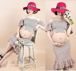 Для беременных Платья для женщин для фотосессии реквизит платье Бесплатная Размеры shoulderless Беременность Одежда для беременных Платья для