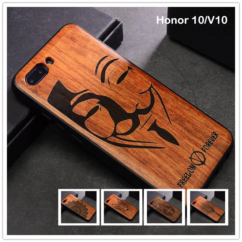 

Russian Popular Mask Rose Wood Phone Case for Huawei Honor View 10 V10 Flower Wooden Huawei Honor 10 Cover Case