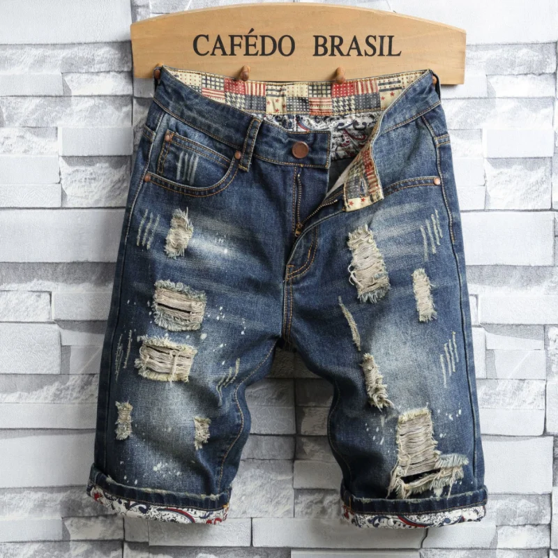 mens denim shorts knee length