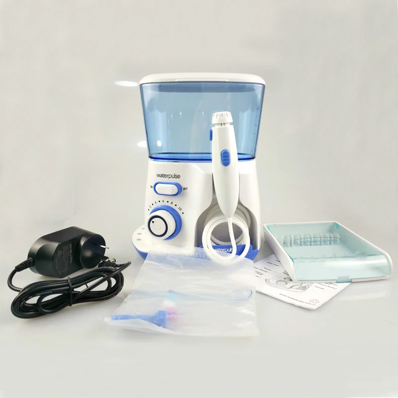 Ceny Nowy gorący bubel produkt V300 zęby do czyszczenia irygator doustny irygator do zębów z 5 końcówkami Jet używane dla dorosłych flosser irygator wodny