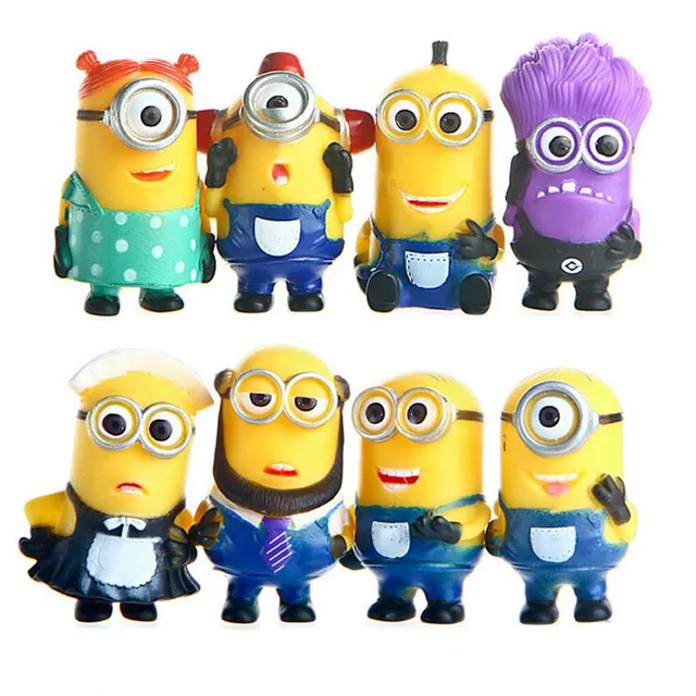 8pcslot despicable me 2 minions action figure toy sets christmas gifts 3d eyes 5cm - Minion Christmas 8pcslot despicable me 2 minions action figure toy sets christmas gifts 3d eyes 5cm - Minion Christmas