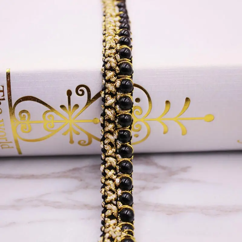 Description Picture 4 of item10yards DIY accessories Pearl lace Ribbon tassel cotton tassels trimming fringes for sewing bed sheet clothes curtain decoration