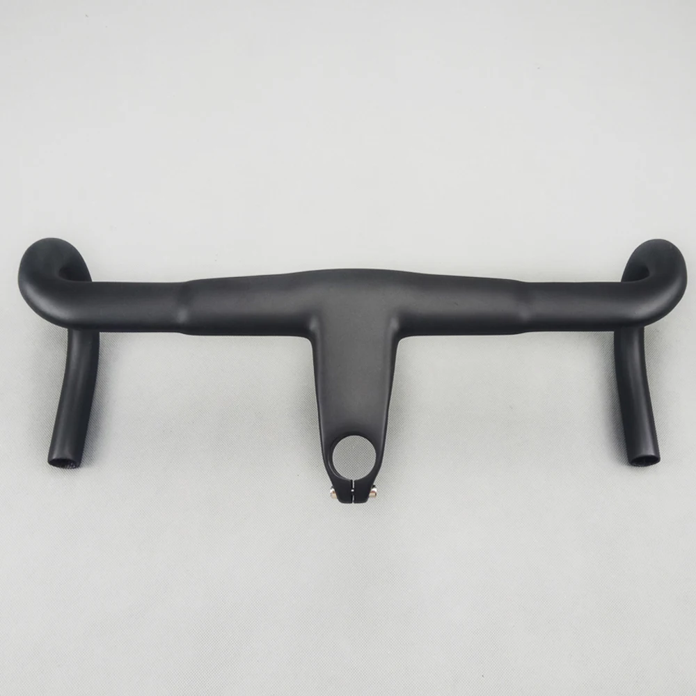 Newest No logo Carbon Handlebar Road Bike Integrated Handlebar And Stem Racing Handle Bicycle Parts 28.6*400/420/440mm 28.6mm