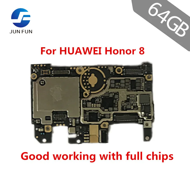 

JUN FUN 4GB RAM 64GB ROM For HUAWEI Honor 8 FRD-AL10 Motherboard Unlocked Mainboard EMUI Logic Board With Full Chips