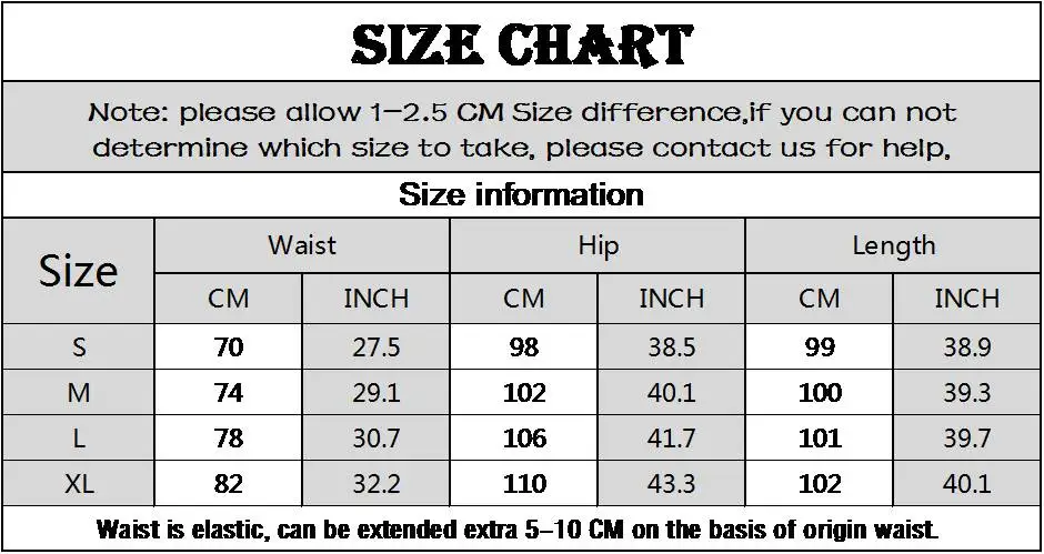 size chart