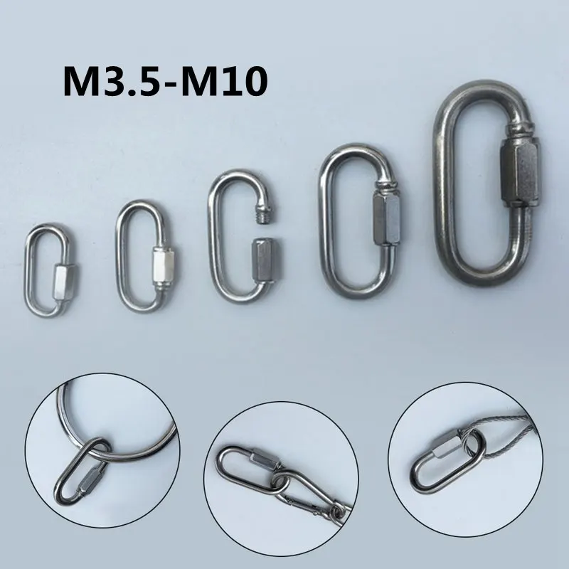 

2018 New M3.5 M5 M6 M10 Quick Link Chain Rope Connector Stainless Steel 304 Carabiner Multitool Mountaineering Buckle Lock Hook