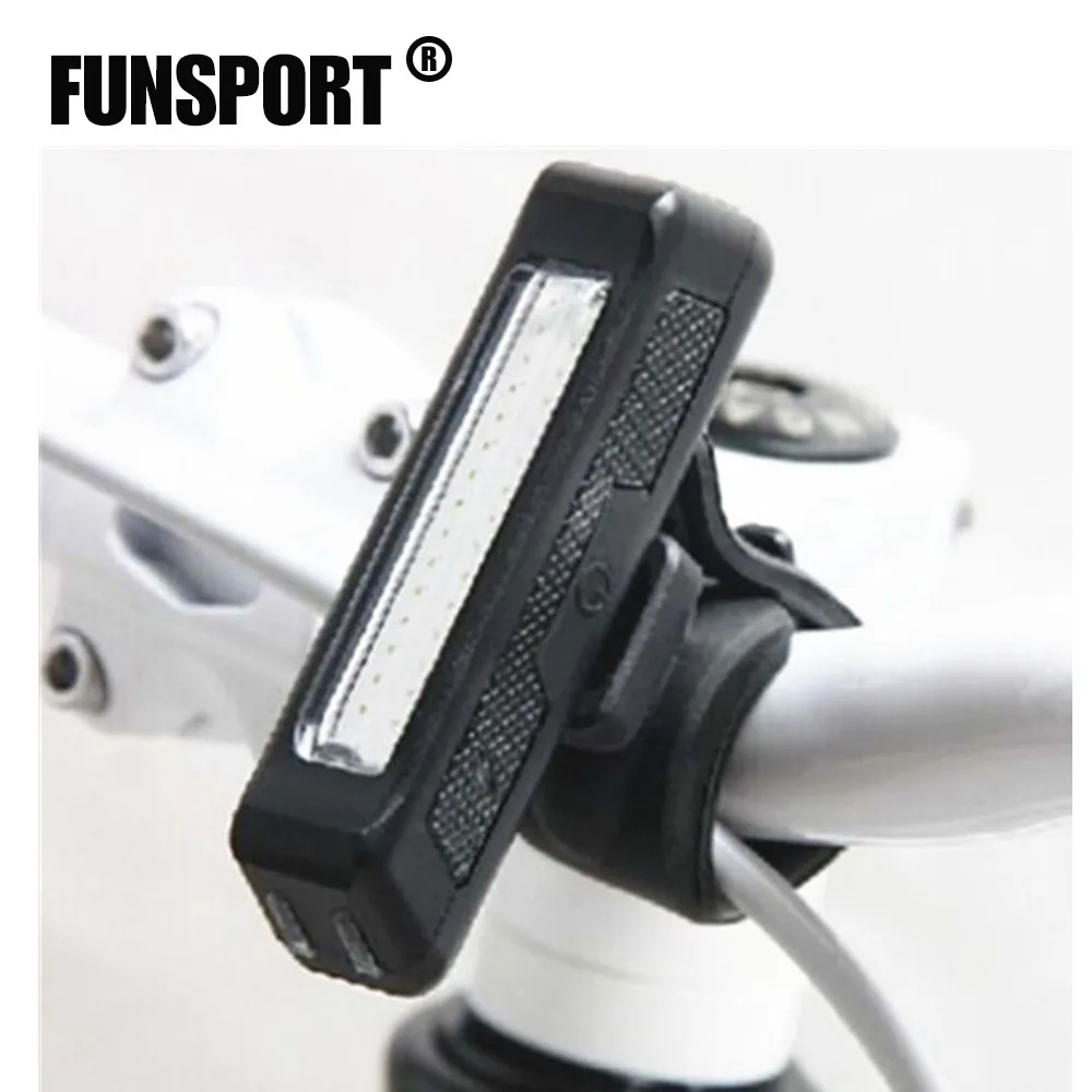 FUNSPORT Bike Tail Light Rechargeable COB USB Rechargeable Bicycle LED Light with Max Output 250 Lumens Bike Tail Lightens