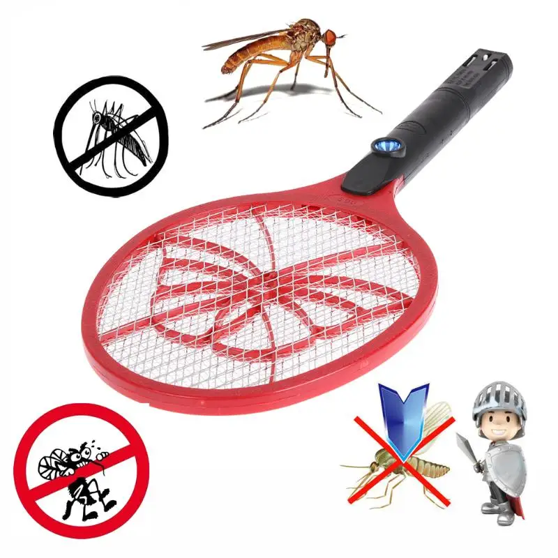 1pc Electric Mosquito Swatter Insect Pest Fly Killer Racket with Rechargeable LED Lighting Racket Hand Movement Flies Catcher