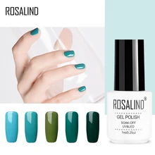 ROSALIND Gel ml 7 1 s Cor Verde Unha Polonês Gel Nail Art Beleza Necessário UV Base Superior CONDUZIU Semi permanente de Alta Qualidade Unha Polonês(China)