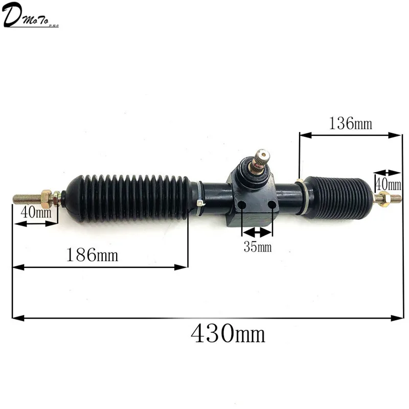 430 мм M10 полный стальной усилитель рулевого управления, зубчатая рейка в сборе, подходит для DIY, Китай, гольф, картинг, багги, картинг, ATV UTV, запчасти для велосипедов