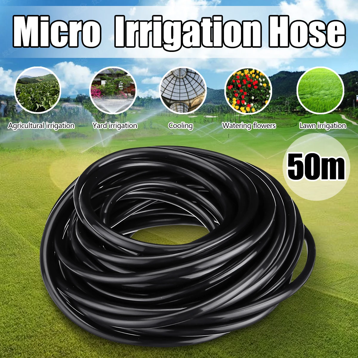 

PVC 10/20/30/50M Watering Hose Capillary drops Irrigation Tube 47 Capillary Microfluidic Tube For Garden Yard Watering Systems