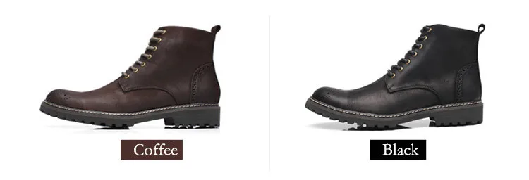 Tauntte Winter Cow Leather Ankle Boots Men Retro Bullock Carving Flower Martin Boots botines hombre bota masculina erkek bot -