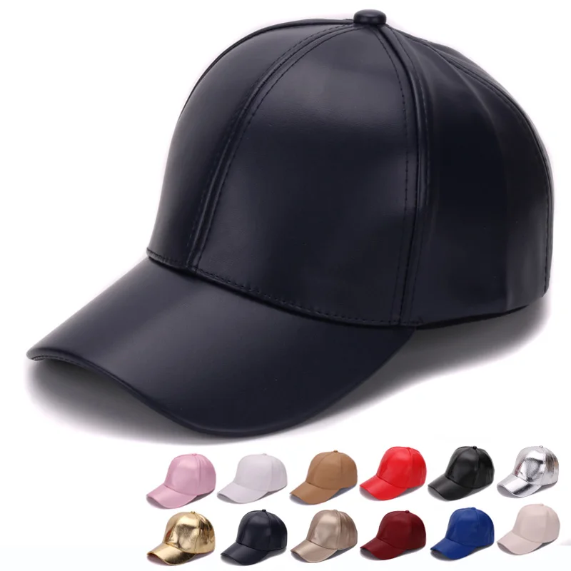 Hatlander Classic Plain Pu Baseball Cap 
