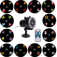 Открытый/Крытый 12 Вт светодиодный проектор свет 12 слайдов пленки дистанционное управление лампа Хэллоуин, праздничная Вечеринка Рождество