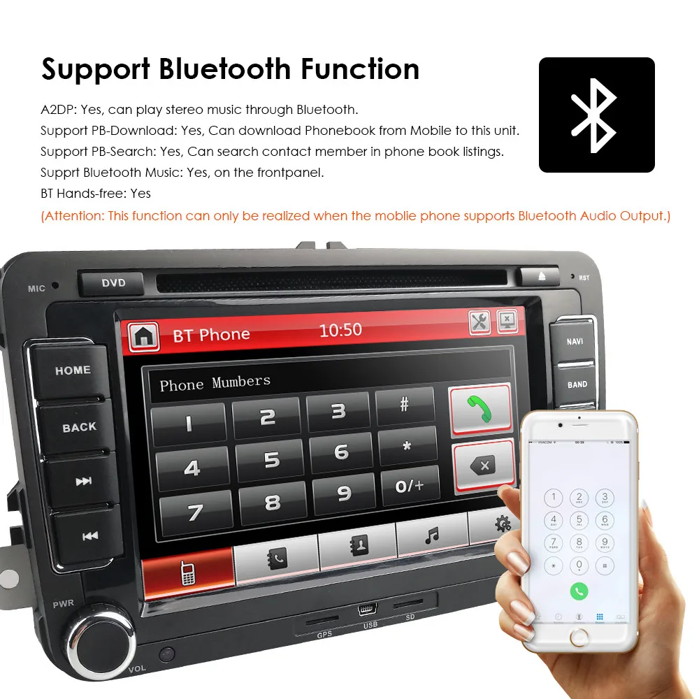 Excellent 2 Din 7" Car DVD GPS Navigation Quad Core Car Multimedia player for VW Polo Jetta Tiguan Passat Car Stereo Autoradio 3