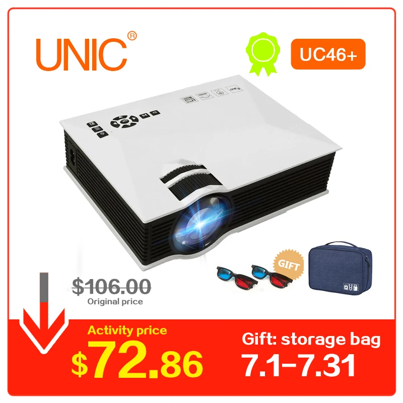 UNIC UC46 زائد نسخة مطورة 68 LED 68 H العارض كامل HD عارض فيديو هوم سينما 1200 لومينز واي فاي Miracast/ البث UNIC UC46 زائد نسخة مطورة 68 LED 68 H العارض كامل HD عارض فيديو هوم سينما 1200 لومينز واي فاي Miracast/ البث