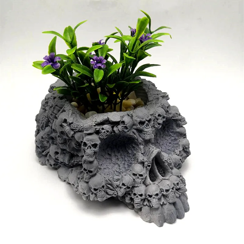 Продукт! Страшный череп силиконовая форма растительная ваза ручной работы Смола бетонная форма для пепельницы инструменты для украшения интерьера